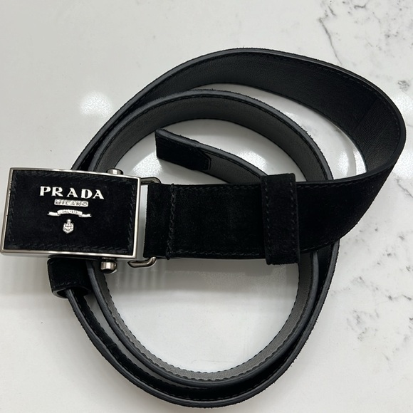Prada Milano black nylon belted white goose down zippered suede belt tech wear - Picture 12 of 14
